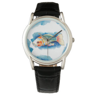 Relógio - Série Watercolor: Peixe Koi