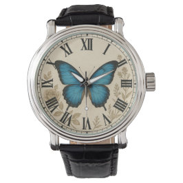 Relógio Shabby chic romantic garden Vintage butterfly