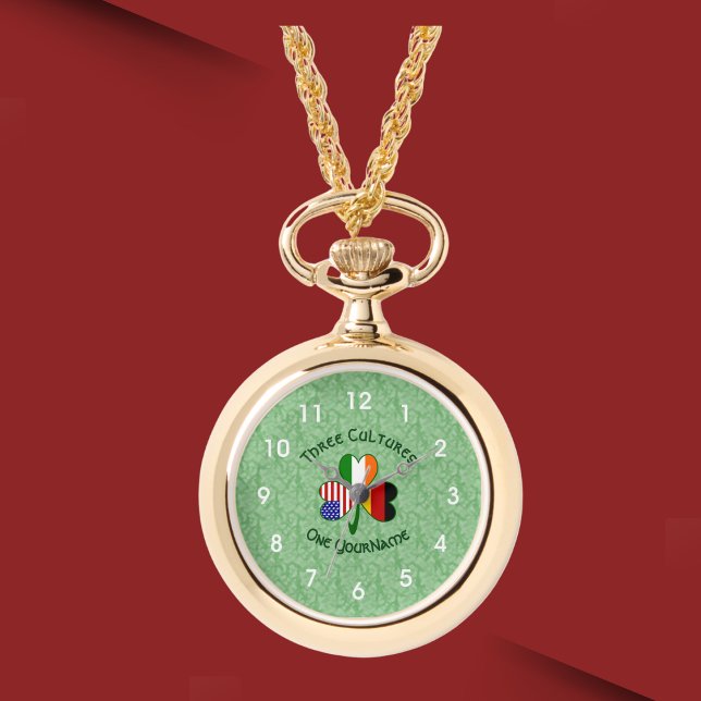 Relógio Shamrock alemão irlandês personalizado (Criador carregado)
