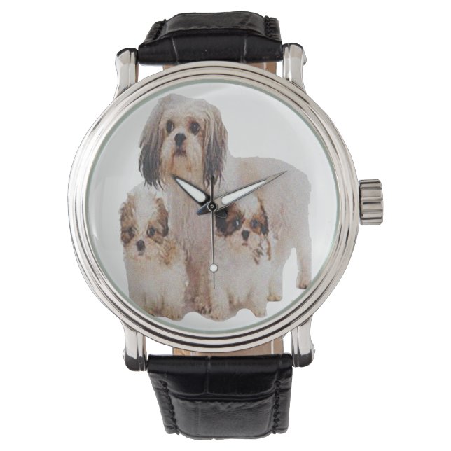 Relógio Shih tsu filhotes wristwatch (Frente)