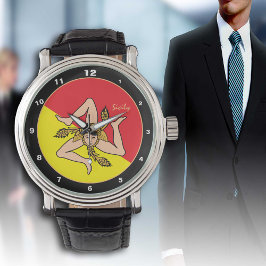 Relógio Siciliana Flag, Sicily Trendy Moda/design watch