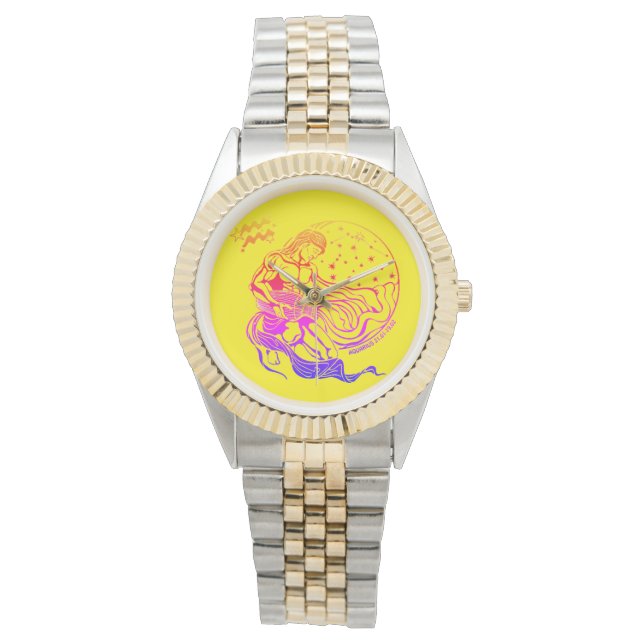 Relógio signo zodiaco acquarius (Frente)