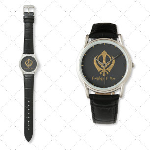 Relógio Sikh Khanda "Sem medo e livre"