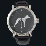 Relógio Silhouette de Whippet<br><div class="desc">Relógio de pulso</div>