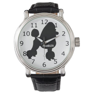 Relógio Silhueta de cachorro de Poodle PERSONALIZADA