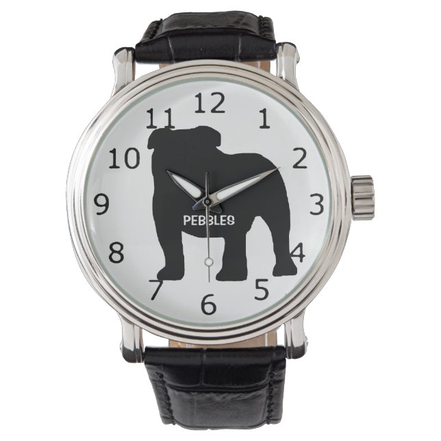 Relógio Silhueta de Cachorro PERSONALIZADO (Frente)