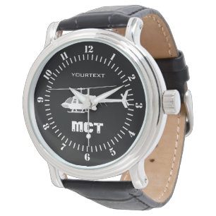 Relógio Silhueta de helicóptero personalizada chopper voa