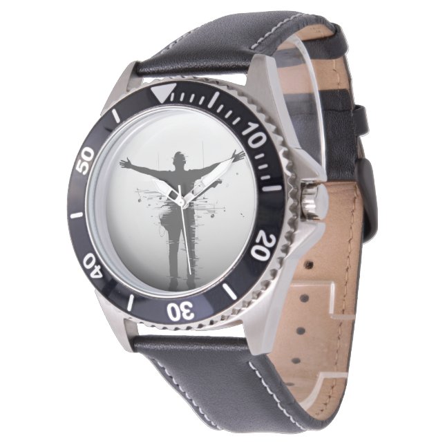 Relógio Silhueta de Músico (Angular)