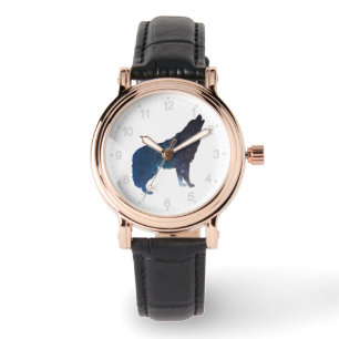 Relógio Silhueta do universo Lobo - Escolher cor de fundo