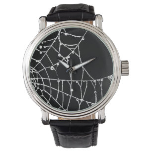 Relógio Silhueta preta do gráfico da Web de aranha de