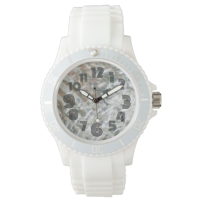 RELÓGIO SÍLICON BRANCO ESPORTIVO OBSERVAÇÃO/PROVA DE CHÁ (Frente)