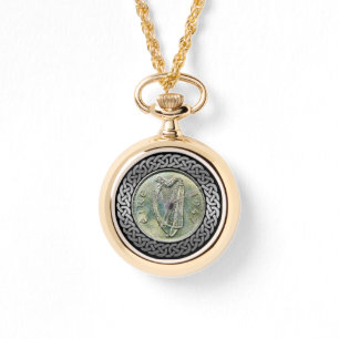 Relógio Silver Irish Erie Ireland - moeda harp Celtic Watc