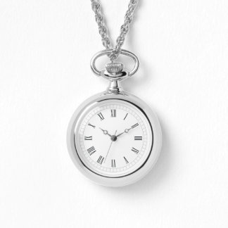 Relógio Silver Roman Numeral Pocket Watch
