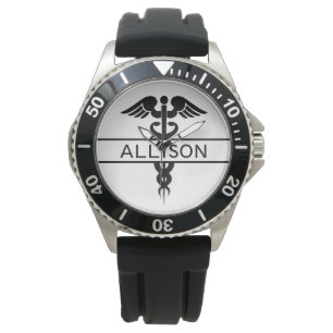 Relógio Símbolo de Caduco Médico Black Modern