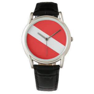 Relógio símbolo vermelho de mergulho diagonal dos mergulh