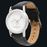 Relógio Símbolo Zodiac Moderno, Capricórnio Dourado | Elem<br><div class="desc">Símbolo Zodiac Moderno,  Capricórnio Dourado | Elemento Terra</div>