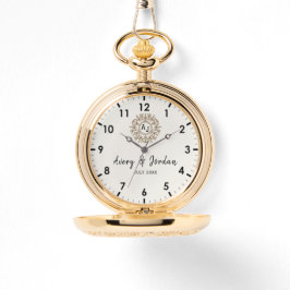 Relógio Simple Vintage Monogram Couple Names