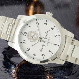 Relógio Simple Vintage Monogram Couple Names