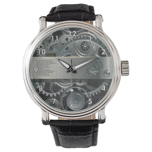 Relógio Simulada em forma de cubo, todas as engrenagens e  (Frente)