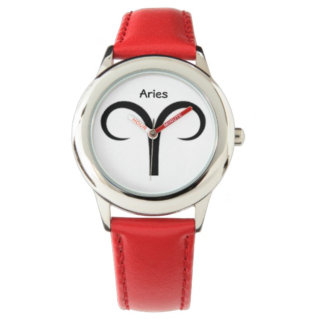 Relógio Sinal de Aries do Zodiac Kids Watches. (Frente)