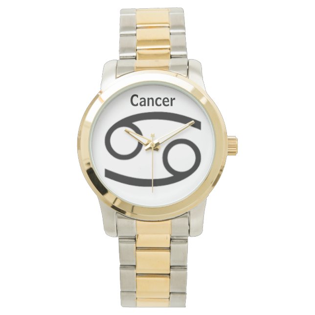 Relógio Sinal de cancer do Zodíaco. Mens Watches. (Frente)