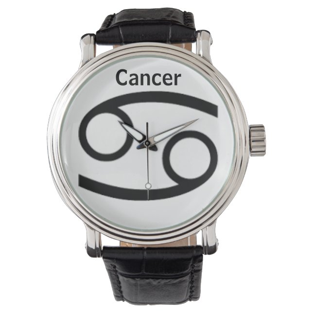 Relógio Sinal de cancer do Zodíaco. Mens Watches. (Frente)