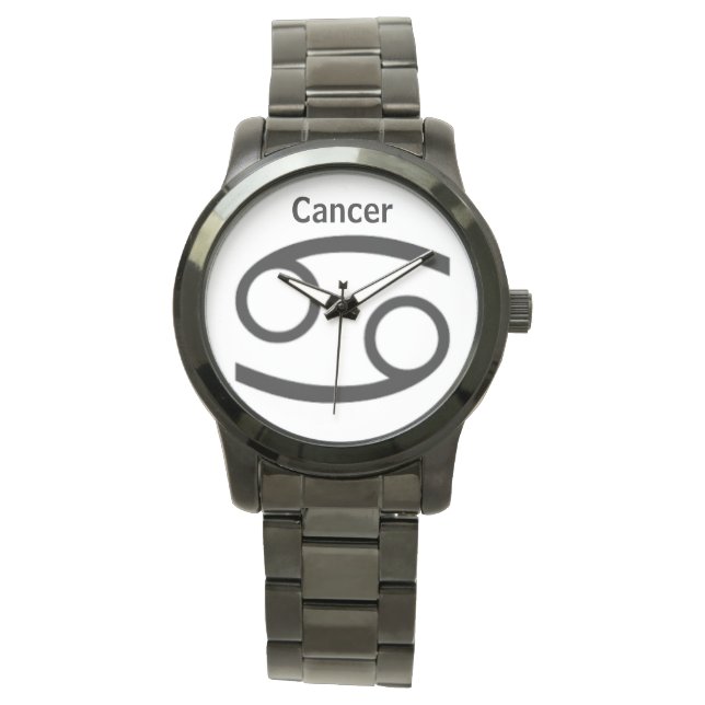 Relógio Sinal de cancer do Zodíaco. Mens Watches. (Frente)