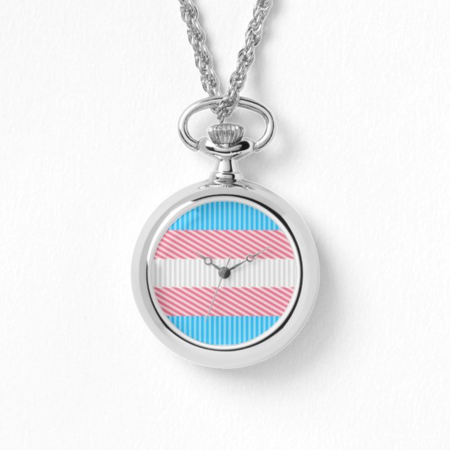 Relógio Sinalizador do Abstrato Transgender Pride Stripe F (Frente)