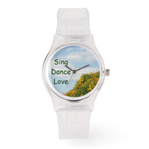 Relógio Sing Dance Love assiste Poppy Flowers Meadow