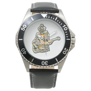 Relógio Sinta os Blues - Design de violão artístico