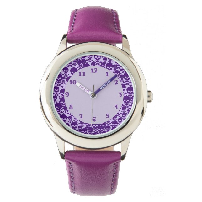 Relógio Skulls e Crossbones Personalizáveis (Frente)