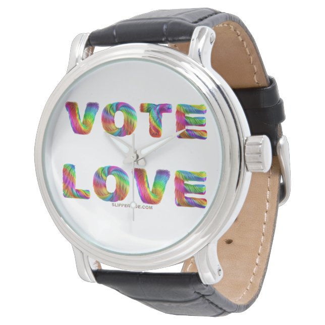 Relógio SlipperyJoe voto amor igualdade pelo arco-íris tex (Angular)