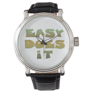Relógio Slogan de recuperação Easy Does It Cote Texto Do