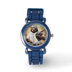Relógio "Slugger Sloth: Devagar e Estável na Placa"