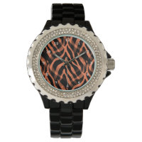 Snazzy Coral Zebra Stripes Impressão