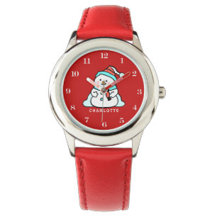 Relógio Snowman   Meninas Nome Red Kids