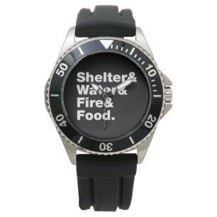 Relógio Sobrevivência (Abrigo, Água, Fogo e Comida)