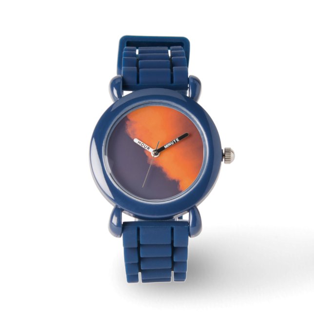 Relógio Sonhador, nuvens mágicas em cores mágicas e sonhad (Frente)