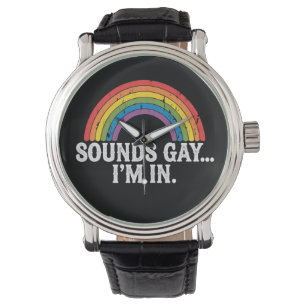 Relógio Sons Gay, estou no Rainbow LGBTQ Vintage Retro