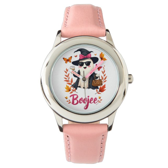 Relógio Spooky Halloween Boojee Sassy Classy Ghost (Frente)