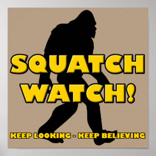 Relógio Squatch Poster engraçado Sasquatch Bigfoot