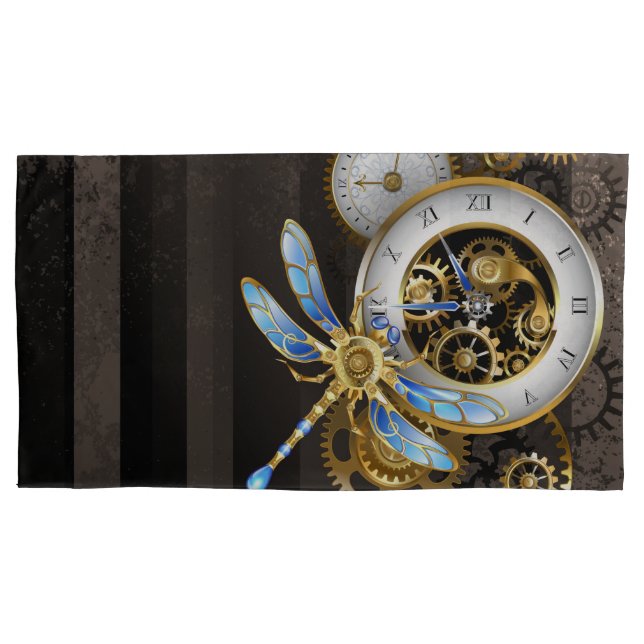 Relógio Steampunk com Dragonfly Mecânica (Frente)