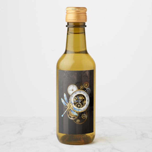 Relógio Steampunk com Dragonfly Mecânica (Frente)