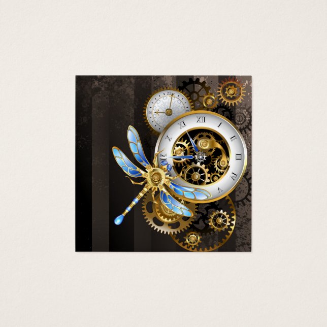 Relógio Steampunk com Dragonfly Mecânica (Frente)
