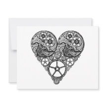 Relógio Steampunk funciona e coração de engrenagen