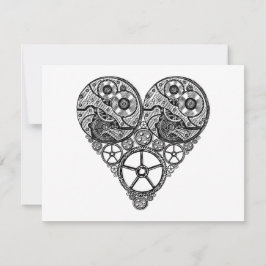 Relógio Steampunk funciona e coração de engrenagen