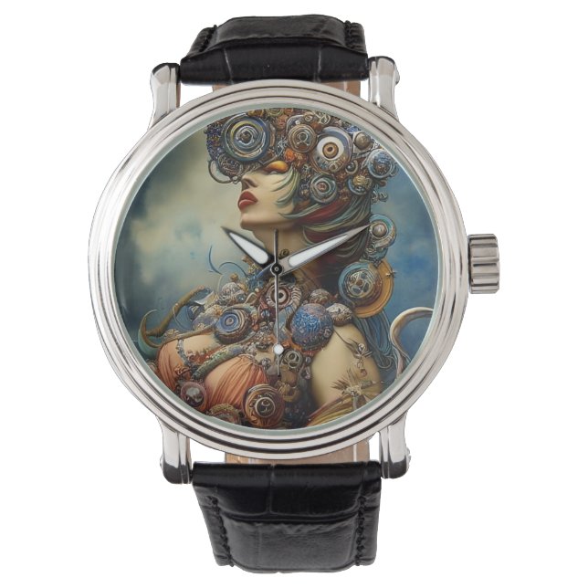 Relógio Steampunk Queen Art Watch (Frente)