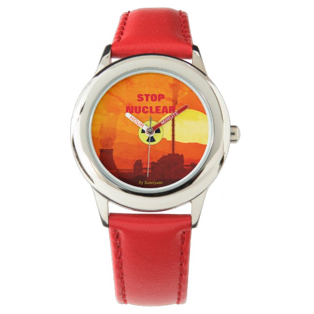 Relógio ' Stop Nuclear ' montre zazzle - femme - enfant (Frente)