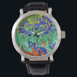 Relógio Subidas por Vincent Van Gogh<br><div class="desc">Vincent Van Gogh Irises. Pintado em 1889, é uma das pinturas que criou no Santo Paul-de-Mausole hospício em Santo-Rémy-de-Provence, na França. É uma pintura a óleo. Esta pintura de óleo paisagístico de arte retrata um campo de plantas de flores de íris. Vincent Van Gogh era um artista famoso. Ele era...</div>