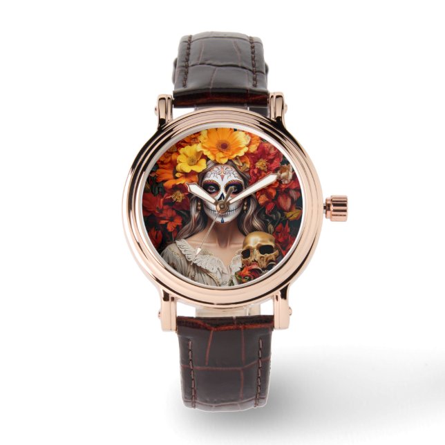 Relógio Sugar Skull Lady Watch (Frente)